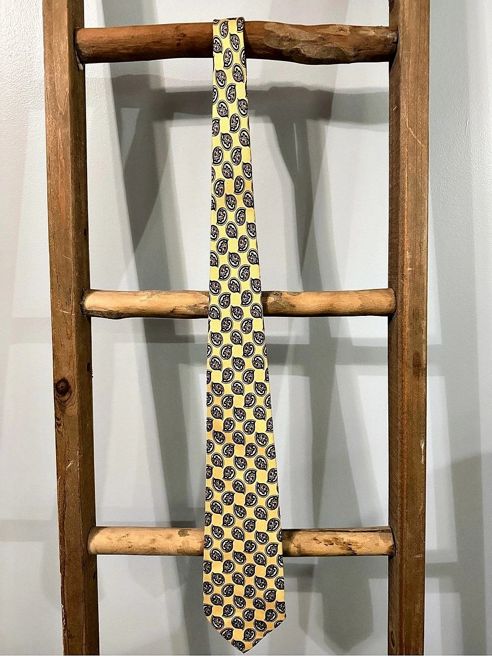 Polo by Ralph Lauren Paisley Silk-Style Tie in Yellow & Black
